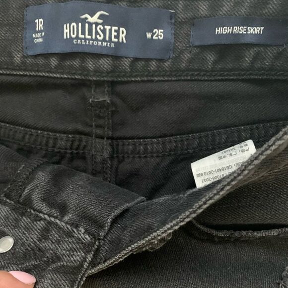 Hollister Black Distressed Denim Skirt - Picture 7 of 9